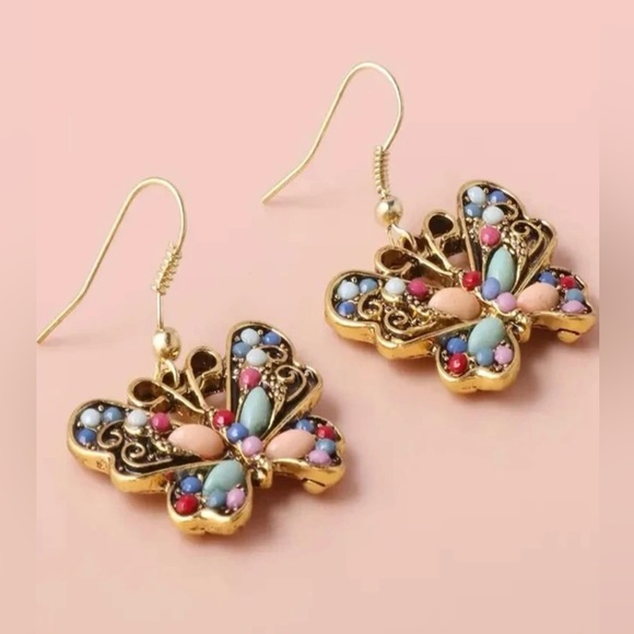 ❤️Multicolored Butterfly Drop Earrings - Picture 2 of 5